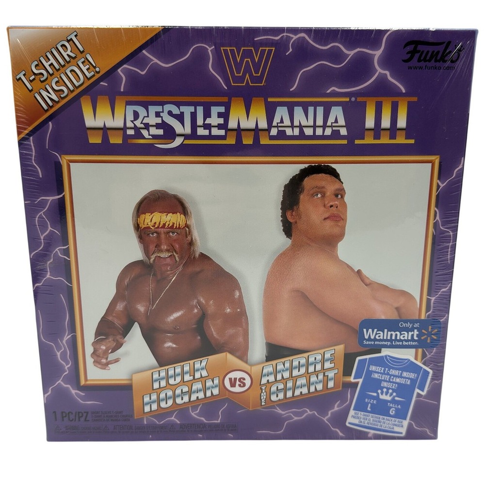 Funko WWE WrestleMania III Hulk Hogan vs Andre the Giant T-Shirt Box Set Large